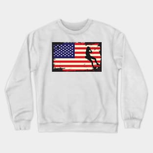 Usa American Flag Rock Climbing - Mountain Climbing Crewneck Sweatshirt